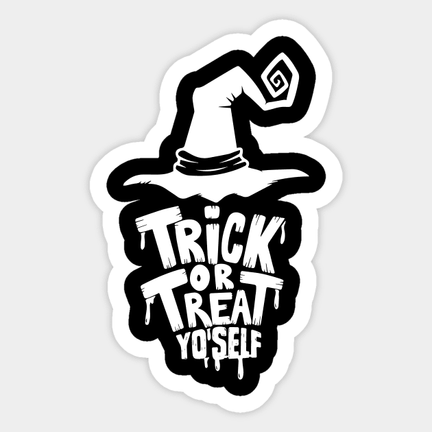 Trick or Treat Yo'Self Sticker by TeamKeyTees